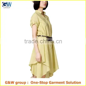 Shirt Collar Dress Short Sleeve Slim Long Shirt Collar Dress New Design Dress thumbnail-1