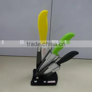 3"+4"+5" Colorful Handle Kitchen Knives Set, Quality Assured Zirconia Blade in Knife Holder thumbnail-2