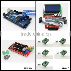 2016 for 3D Printer Kit 1pcs Mega 2560 R3 + 1pcs RAMPS 1.4 Controller + 5pcs A4988 Stepper Driver Module +1pcs 12864 Controller thumbnail-1
