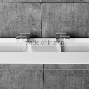 Wall Hung White Acrylic Solid Surface Wash Basin,Artificial Stone Washing Basin thumbnail-1