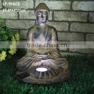 Gold Buddha Statue Solar Garden Lighting thumbnail-3