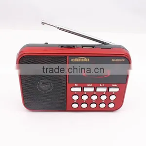 Cafini Digital Led Display FM Radio, Pocket Radio USB TF SD Player thumbnail-1