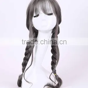 Cartoon Gray Dreadloks With Two Braid Ponytials Wig N361 thumbnail-1