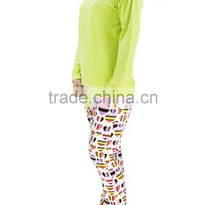 Kevince Velour Pyjama Set Pant Green Reactive Print Knitting Woman MOQ 1000sets OEM Factory Directly thumbnail-3