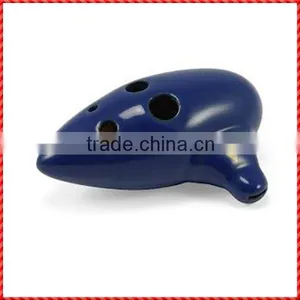 Traditional Musical Instrument 4 Hole Blue Vintage Ceramic Ocarina thumbnail-1