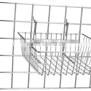 Iron Material Slatwall Gridwall Wire Display Basket thumbnail-3