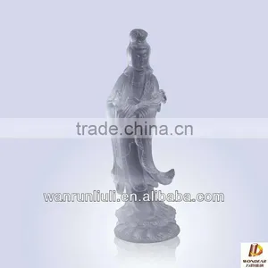 Crystal Glass Kuanyin Buddha Sculpture as Religious Crafts for Buddhist thumbnail-1