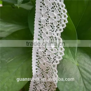Best Price African French George White Lace Trimming, Polyester Elastic Fashion Trim Lace For Dresses thumbnail-1