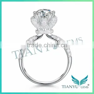 Fashion Rings 925 Sterling Sliver Moissanite Diamond Wedding Rings for Women thumbnail-1