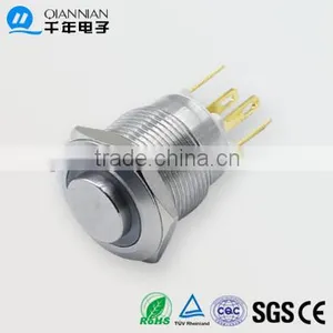 QN19-G2 19mm Ring Type Momentary Elevated Head Pin Terminal Waterproof Metal Push Button Switch thumbnail-1