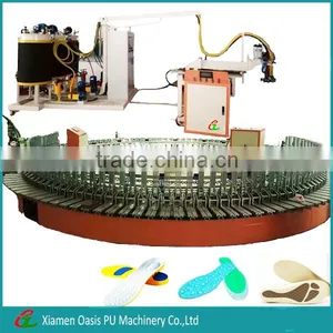 100 Stations Rotary PU Shoe Sole Foam Injection Low Pressure Die Casting Machine thumbnail-1