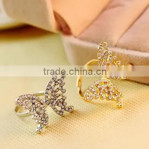 Bulk Popular in World Women Crystal Butterfly Diamante Rings thumbnail-2