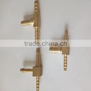 CNC Brass Tee Type Hose Barb Adapter thumbnail-1