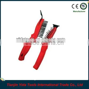 Plastic Handle Stainless Steel Wire Brush With Scraper thumbnail-1