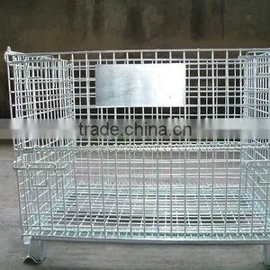 Warehouse Folding Galvanized Welded Wire Storage Cage thumbnail-2