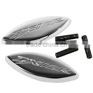 FOR Kawasaki ZX12R ZX-12R 2001-2005 2002 2003 2004 CHROME MIRRORS BASE PLATES thumbnail-1