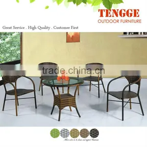 Outdoor Divan Rattan Round Table and Chairs thumbnail-1