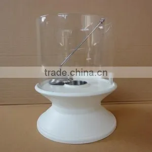 Table Top Metal and Round Glass Bio Ethanol Fireplace thumbnail-1