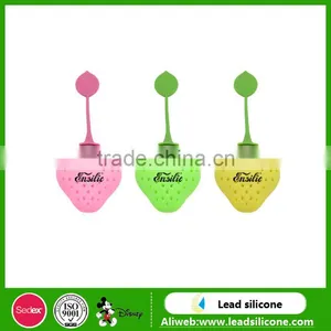 Factory Price BPA Free Silicone Strawberry Tea Strainer Infuser thumbnail-3