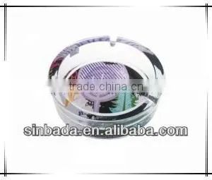 Glass Ashtray With Decal on Bottom ,high Quality Glassware thumbnail-1