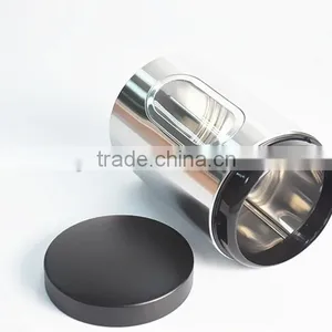 Kitchen Stainless Steel Coffee Jar With Window Show thumbnail-4