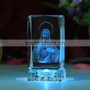 Catholic Gifts Wholesale Laser Engraving Crystal Jesus Craft thumbnail-1