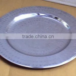 Silver Color Charger Plate for Wedding, Cheap Charger Platter for Christmas Festival thumbnail-3