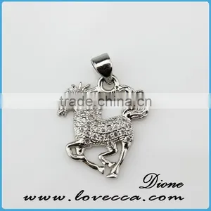Wholesale Fashion Micropave Setting Pendant Jewelry Chinese Zodiac Horse Pendant for Unisex /female /male thumbnail-1