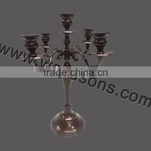 5 Arm Black Candelabra & Candle Holders Black Candelabras Sale thumbnail-1
