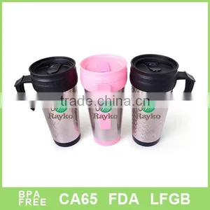 16OZ Double Wall Stainless Steel Travel Mug With Handle thumbnail-1