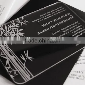 2017 Acrylic Happy Event Wedding Invitation Card Printing Laser Cut Invitation Card thumbnail-1