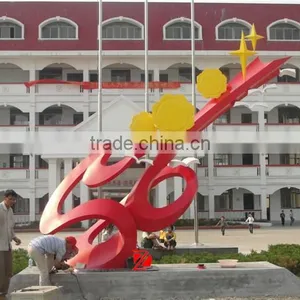 Outdoor Stainless Steel Key Sculpture With Flowers thumbnail-1