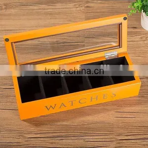 Pine Customize Multicellular Glass Display Wooden Box 4 Grids Packaging Box Tea Storage Gift Jewelry Box 15*15*5.2cm thumbnail-1
