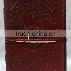 Handmade Vintage Strip Closer Side Stitch Leather Notebook thumbnail-1