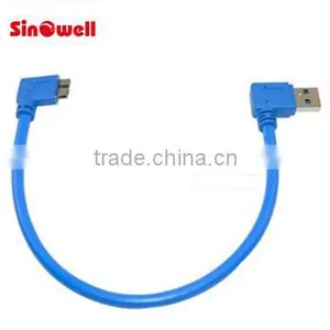 USB 3.0 A 90 Degree Right Angle Male to Micro B Male 90 Degree Left Angle Short Cable thumbnail-1