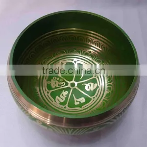 Best Selling Om Mani Padme Colored Tibetan Meditation Singing Bowl thumbnail-2