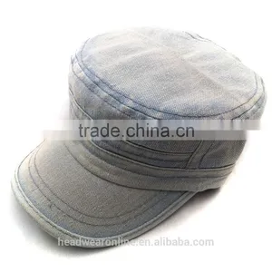 Customize Blank Washed Denim Military Caps Dongguan Factory thumbnail-4