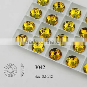 Sew on Crystal Flat Back Rhinestone Glass Pendant With Holes for Jewelry Making thumbnail-1