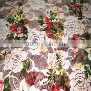 2016 Shaoxing Textile 92%T 8%OP Printed Lace Fabric thumbnail-1