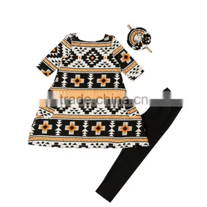 Spring Boutique Baby Clothing Set Baby Girl 2 Peices Set With Headbands Flower Girl 100% Cotton Clothing Outfits for Children thumbnail-5