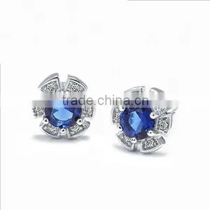 Exquisite Cheap Beautiful Flower 925 Sterling Silver Earring With AAA CZ Stone thumbnail-1