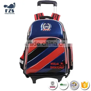 SLZ72 Latest Removable Candy Color Kids Trolley School Bag With 2 Two Wheels thumbnail-3