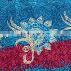 Bestway Wholesale African Embroidered Wax Printed Fabrics With Guipure thumbnail-3