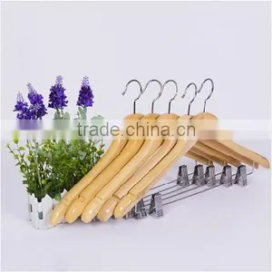 China Factory Stylish Wooden Hanger no Notch Wooden Shirt Hanger 4 Tier Sturdy Clips and Special Shape Pants Hanger thumbnail-1