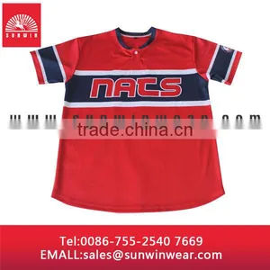 SUNWIN Dri Fit 100% Polyester Sublimated Blank Custom Softball / Baseball Jersey thumbnail-1