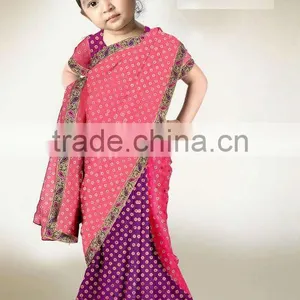 Designer Kids Lehenga Sari thumbnail-1