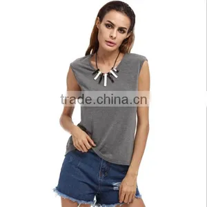 Europe and the United States Sets Big Yards Dress Pure Color Sleeveless Shirt Jacket thumbnail-2