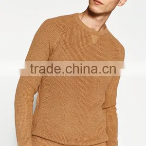 Mans Fashion Stylish Raglan Sleeve Knitted Nylon Pullover Sweater for Wholesale thumbnail-3