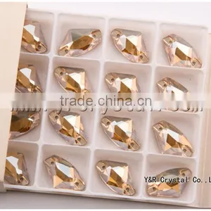 Free Shipping Galactic Gsha Color 8.5*14mm 144pcs Best Quality Crystal Rhinestones Design Sew on Glass Stones thumbnail-2