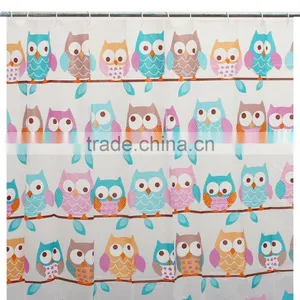 Cute Owl Shower Curtains PEVA 7171" Bathroom Products Waterproof Polyester Shower Bath Curtain With 12 Hooks thumbnail-2